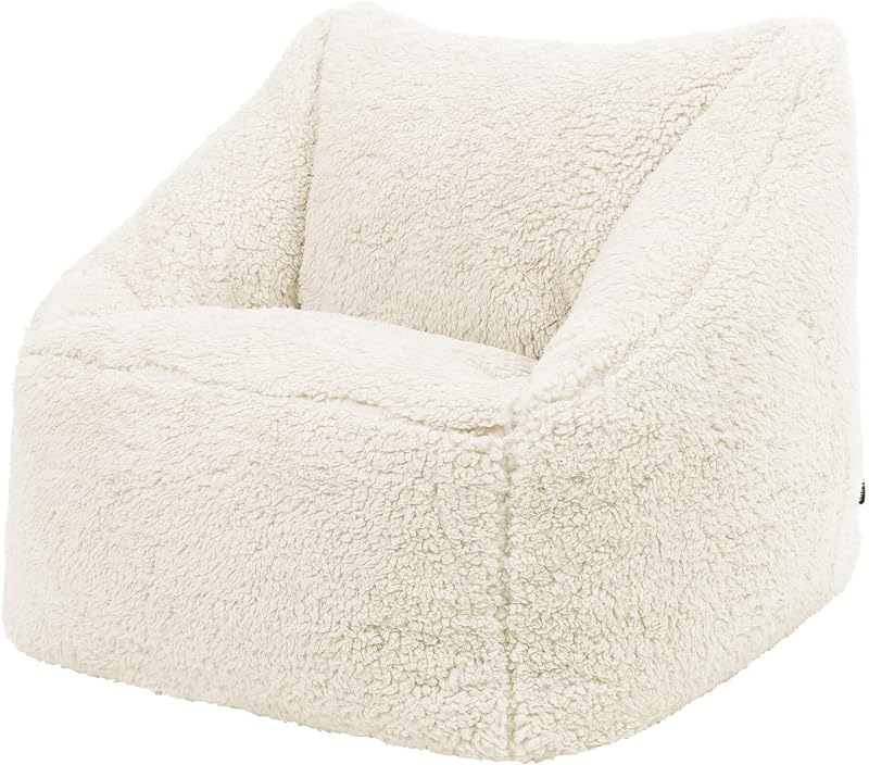 icon Natalia Teddy Fleece Kids Bean Bag Chair Cream Filling Included