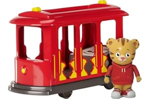 Daniel Tiger's Neighborhood Trolley with Daniel Tiger Figure Included, Pull Back and Go Action with Fun Trolley Bell Sounds, "Ding Ding!" Daniel Tiger Toys for Kids and Toddlers