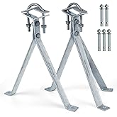 Heavy-Duty Antenna Wall Mount,Windproof Stand Off Wall Mast Mounting Clamps,1 Pair with Expansion Bolts(1 Pair Mount (3-Leg + 2-Leg), 14 Inch)