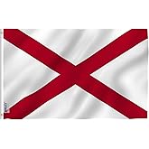 Anley Fly Breeze 3x5 Foot Alabama State Polyester Flag - Vivid Color and Fade proof - Canvas Header and Double Stitched - Alabama AL Flags with Brass Grommets 3 X 5 Ft