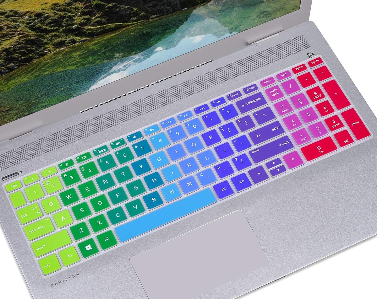Keyboard Cover Skin for 15.6 HP 15t-dy200 15t-dw300,HP 15-ef1023dx/ef1013dx 15-dy1731ms 15-dw3033dx,HP Envy X360 15m-bp ,Pavilion x360 15-BR/CB /CC/CD/CH/BW/BS/DW/DY,17.3" HP Envy 17M 17-BS-Rainbow