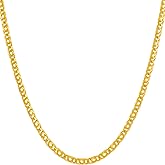 LIFETIME JEWELRY 3mm Emblem Chain Necklace for Women and Men 24k Gold Plated