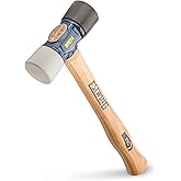 ESTWING Rubber Mallet, 24oz Black &amp; Gray Mallet, DFH24 | Made in USA, Triple Wedge Construction, Built For The Pro, Multi-Use Mallet, Genuine Hickory Handle