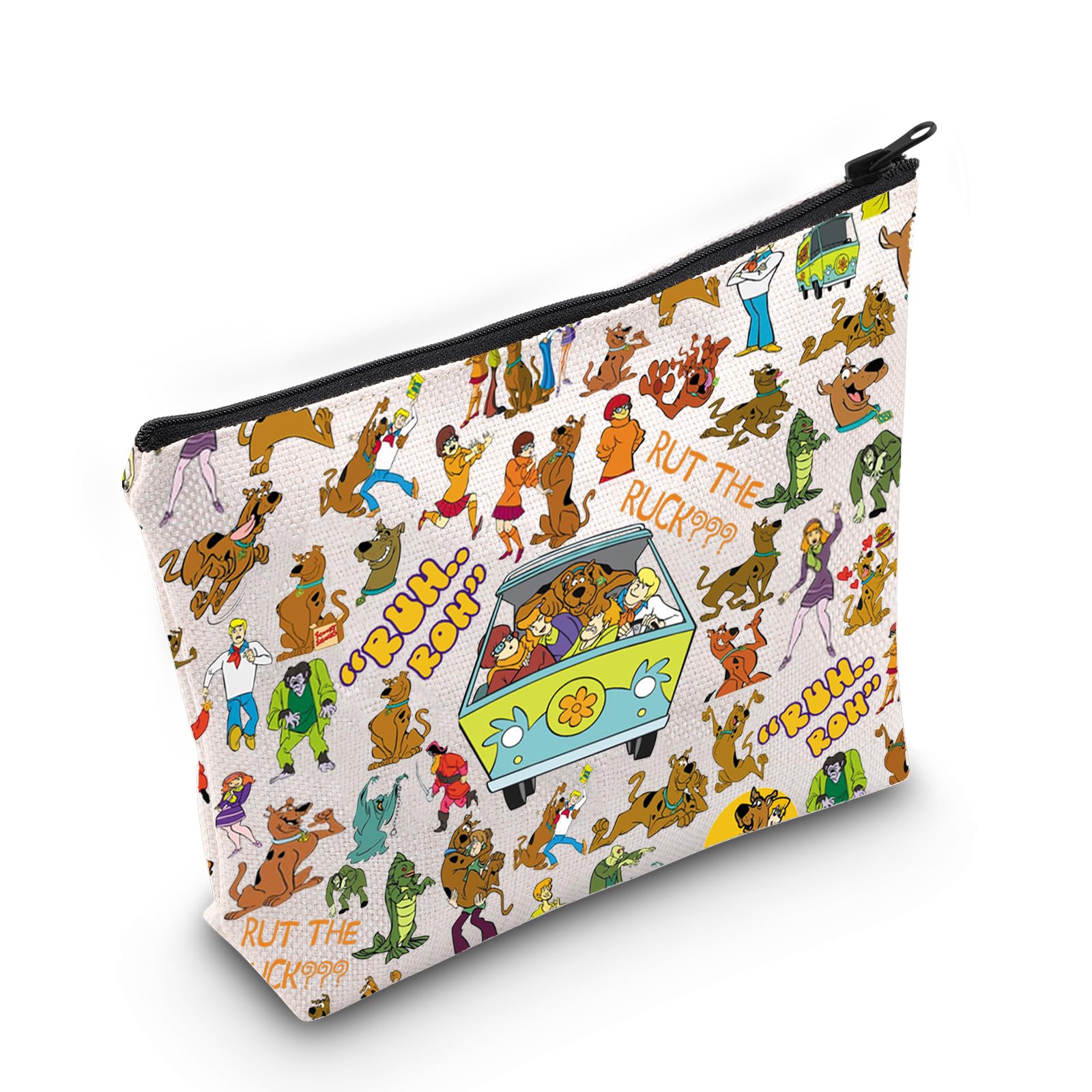 LEVLO Cartoon Dog & Shaggy Makeup Bag Dog Movie Fans Gift Mistery Machine Makeup Zipper Pouch Bag Jinkies and Zoinks Fans Merchandise Run Roh Bag