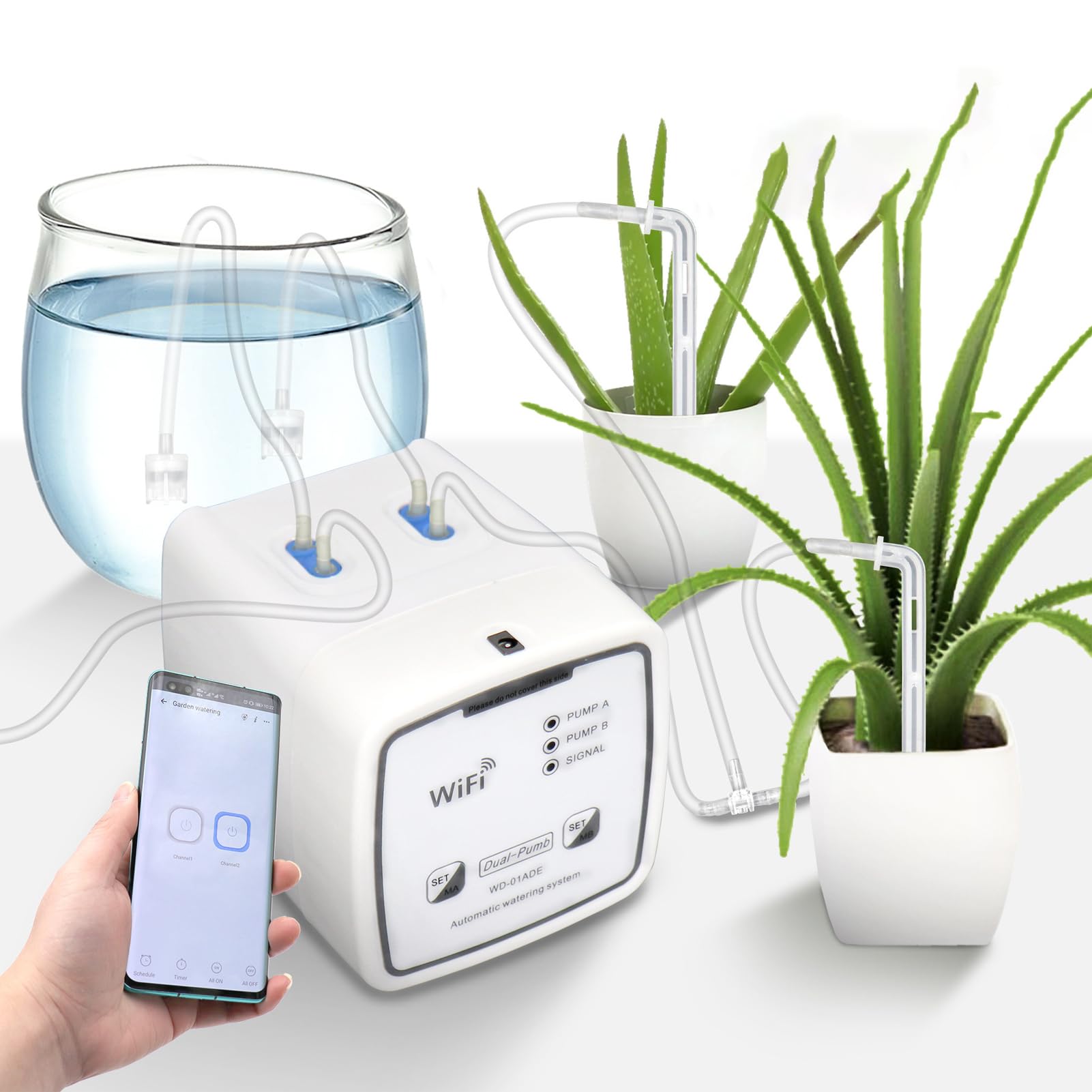 Automatic Watering System,APP Control WIFI Automatic Plant Waterer,Drip Irrigation Kit Syste for 20 Potted Plants