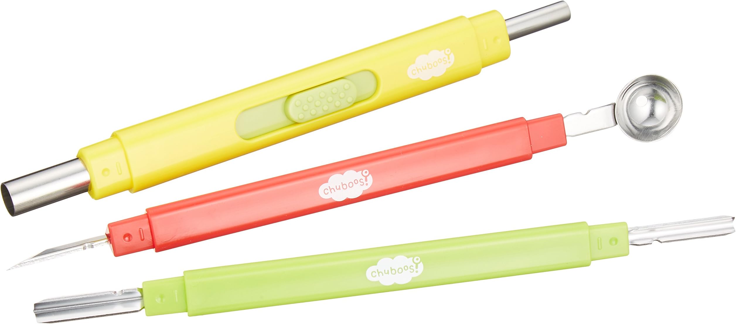 Kai Chuboos Decorative Cut Knife Set 3pcs (U & V, Straight & Bowler, Round) FG-5113