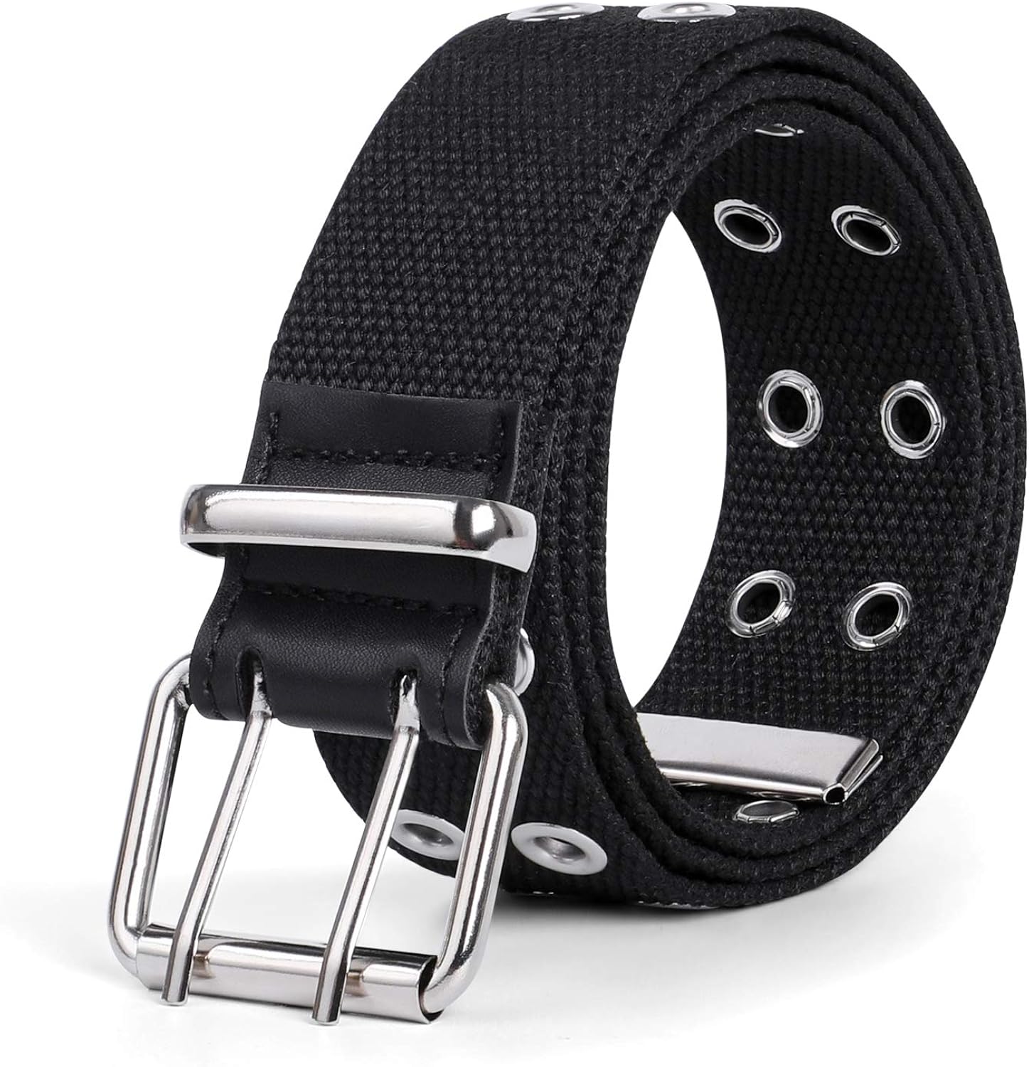 black canvas grommet belt