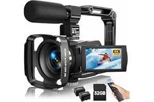 MWIRB 8K Video Camera Camcorder 2025 Latest 88MP Ultra HD Video Cameras Wifi Vlogging Camera for YouTube 18X Digital Video Cameras with 32G Card Microphone 6-Axis Anti-Shake IR Night Vision Video Recorder