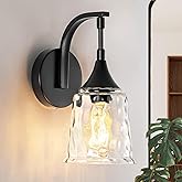 Ymlii Black Wall Sconce，Modern Bathroom Wall Sconce Lights with Clear Glass Shade, Farmhouse Vanity Light Fixtures for Bedroo