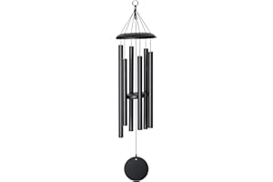 Corinthian Bells by Wind River - 36 inch Black Wind Chime for Patio, Backyard, Garden, and Outdoor Decor (Aluminum Chime) Made in The USA