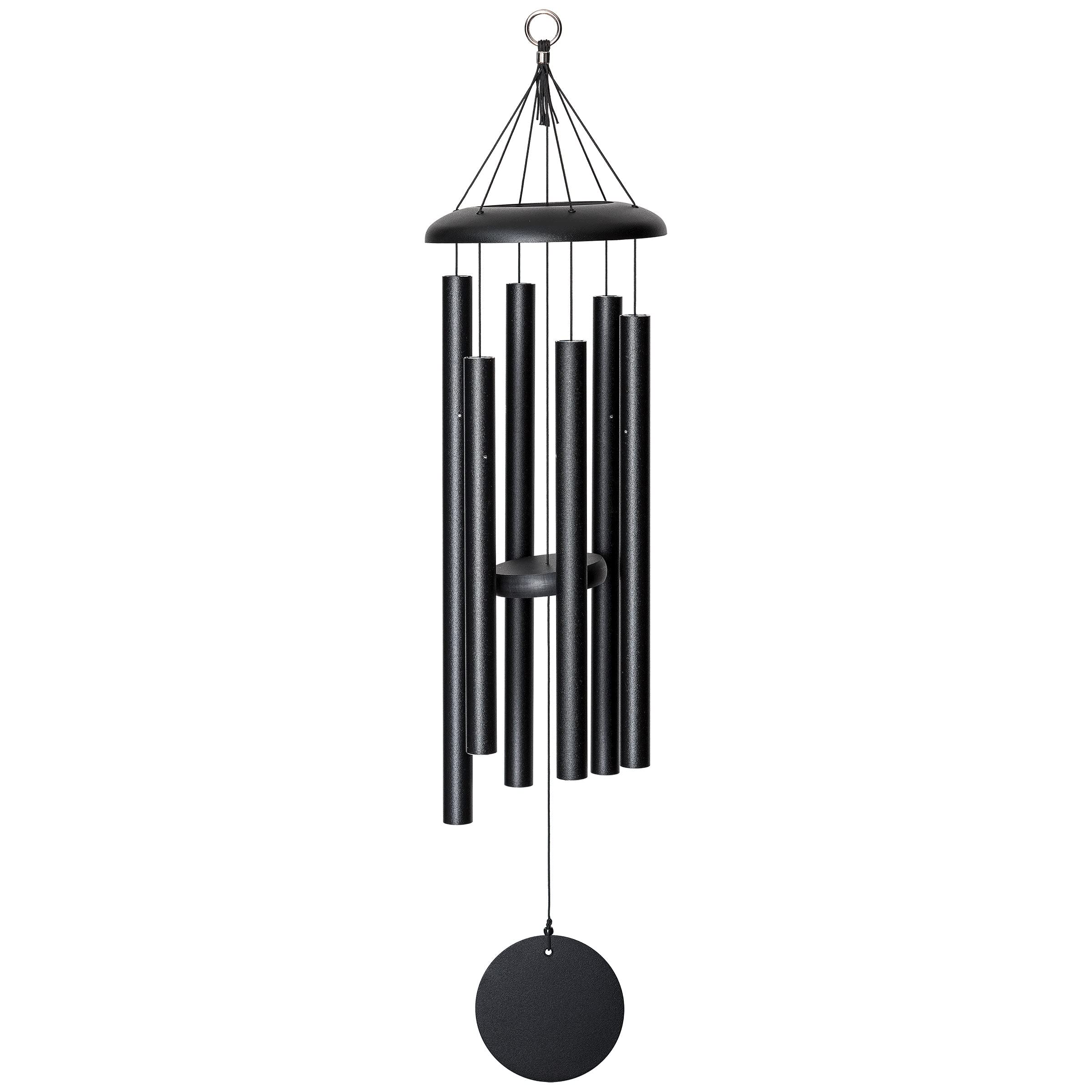 Corinthian Bells by Wind River - 36 inch Black Wind Chime for Patio, Backyard, Garden, and Outdoor Decor (Aluminum Chime) Made in The USA