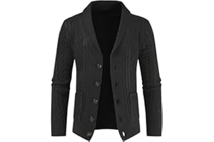 Shawl Collar Knit Sweater Mens Button Down Cardigans Coat Retro Casual Long Sleeve Business Knitwear Jacket
