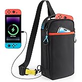 GIASSVIO Sling Bag for Nintendo Switch 2, Large Capacity Crossbody Travel Case with USB Charging Port, Holds Console, 16 Games & Accessories, Protective Shoulder Bag for Gamers on The Go