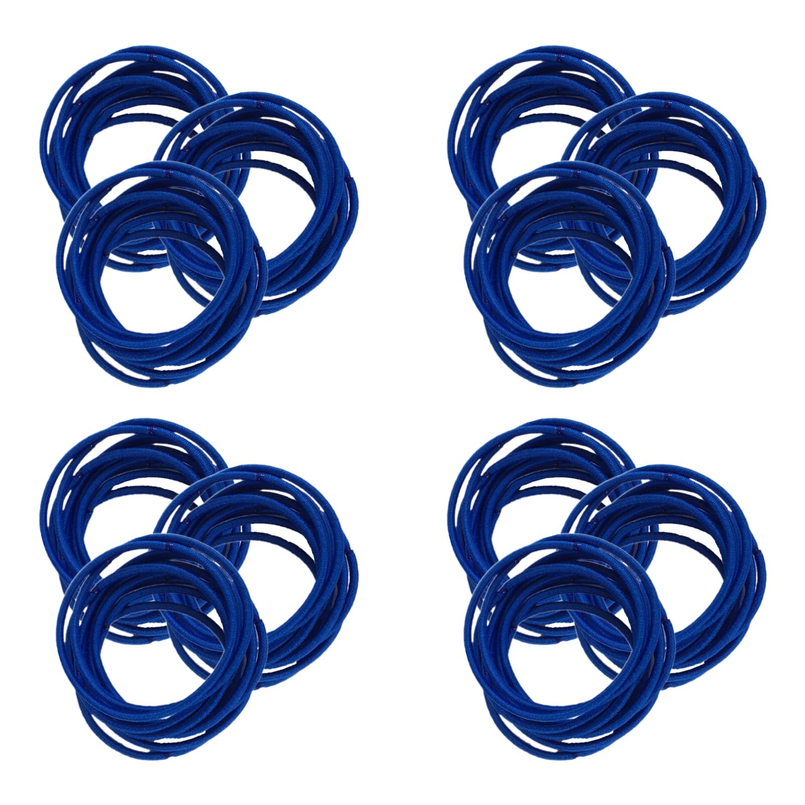 100 PCS Elastic Hair Bands, 2mm Thin Hair Bobbles Seamless Ponytail Holders for Fine Hair, Strong Small Bulk Hair Ties No Metal Gentle Elastics No Damage Snag Free for Women Girls Kids (Blue)