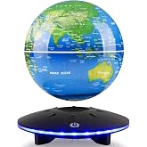 Yegvea Magnetic Levitation Globe, Levitating Globe Lamp World Map Floating &amp; Spinning in the Air for Educational Piece for Kids (blue, 6 inch)