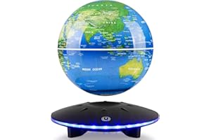 Yegvea Magnetic Levitation Globe, Levitating Globe Lamp World Map Floating & Spinning in the Air for Educational Piece for Kids,Office Decor,Cool GadgetS Birthday Halloween Christmas Gifts (blue, 6 inch)