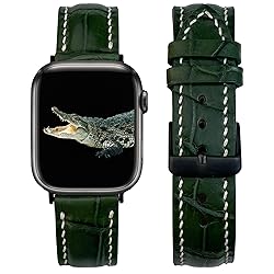 Green Alligator Watch Strap Compatible with Apple