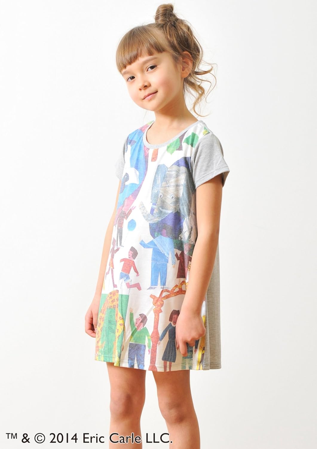 Amazon グラニフ Graniph エリックカール ラウンドネック 半袖 キッズ ワンピース ズー ヘザーグレー 130 ワンピース チュニック 通販