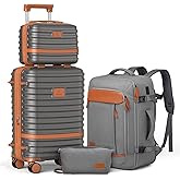 Joyway Expandable Carry on Luggage Sets Airline Approved, Lightweight Hard Shell 20 Inch Carry-on Suitcase with Spinner Wheels, Grey