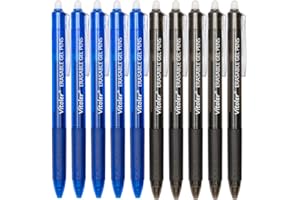 Vitoler Retractable Erasable Gel Pens Clicker, Fine Point(0.7mm), Make Mistakes Disappear,5 Black & 5 Blue Gel Ink Pen for Drawing Writing Planner and School Supplies