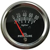 Sherco-Auto Sun East Chrome 2" Inch Mechanical Oil Pressure Gauge Kit 0-80 PSI