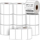 2.25"x 1.25" Direct Thermal Labels-Perforated Barcodes, Shipping Label Paper, Compatible with Zebra & Rollo Printers(10 Rolls,1000 Labels/Roll)