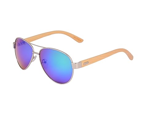 Buy Wood Aviator Sunglasses (Men & Women) - Green Blue at Amazon.in