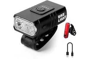 Heeykeey Mini Night Bike Light Set - High Brightness USB Rechargeable LED Front Light (High/Low Beam), Waterproof Front and R