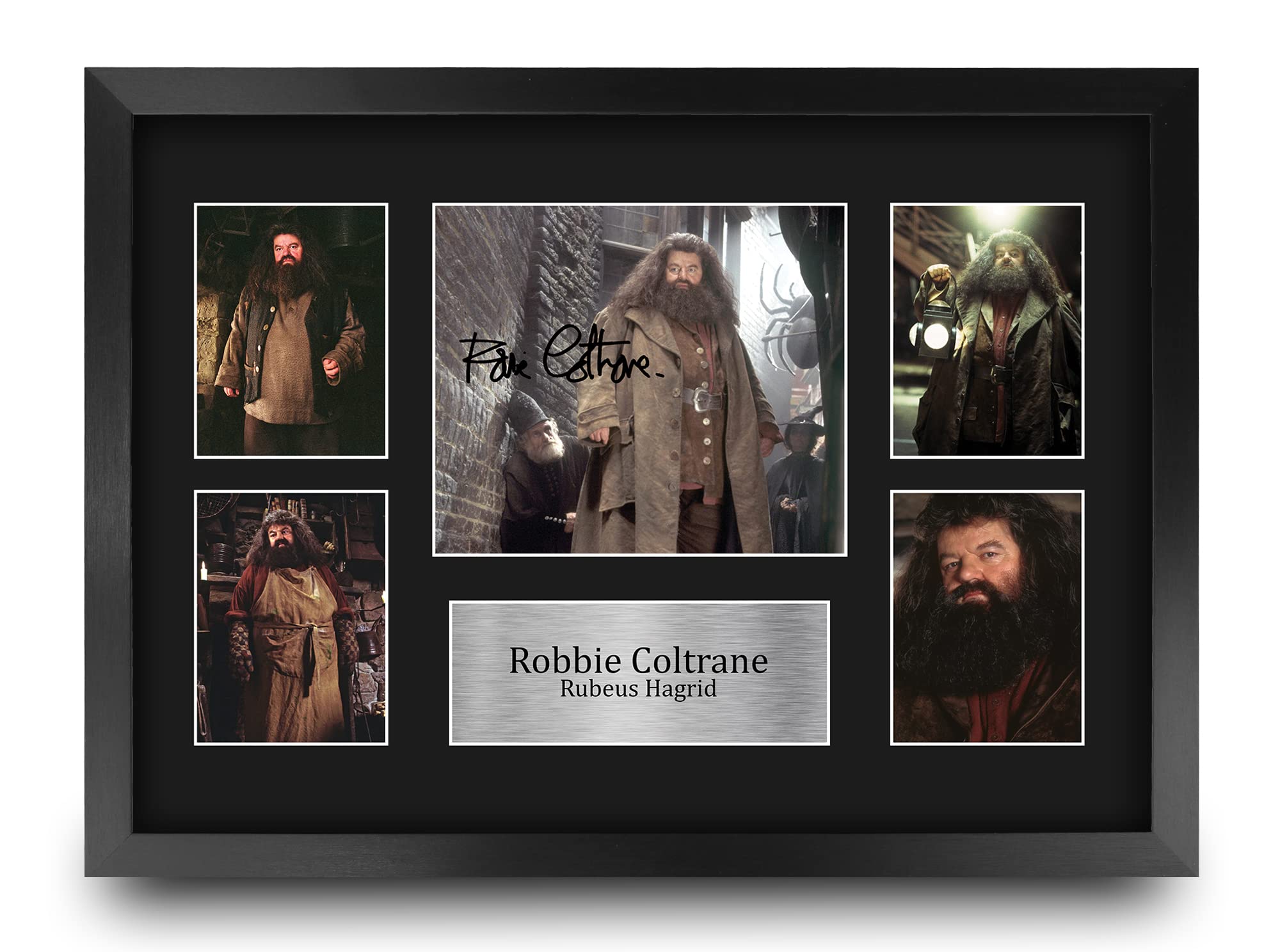 HWC Trading FR A3 Robbie Coltrane Harry Potter Rubeus Hagrid Gifts Printed Signed Autograph Picture Display for Movie Memorabilia Fans - A3 Framed
