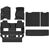 AIPOIL® Floor Mats & Cargo Liner & Seatback Cargo Set for 2015-2020 Chevrolet Chevy Tahoe & GMC Yukon (Bucket Seat) All Weather Protection TPE Anti-Slip Car Full Set Custom Car Mats Accessories -Black