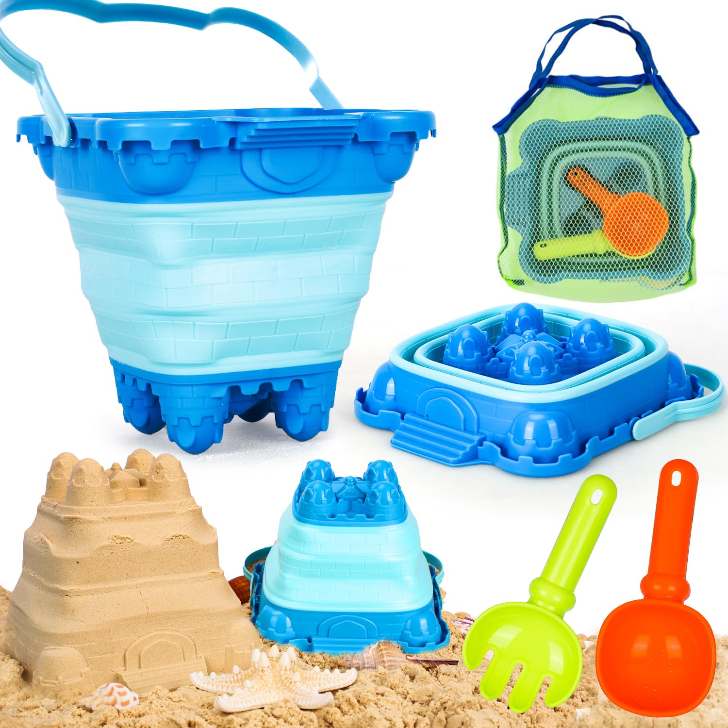 Photo 1 of TOY Life Beach Toys, Sand Toys, Sandbox Toys, Beach Toys for Toddlers 1-3, Beach Toys for Kids Ages 4-8, Sand Bucket, Baby Beach Toys, Sand Castle Building Kit, Beach Bucket, Summer Toys