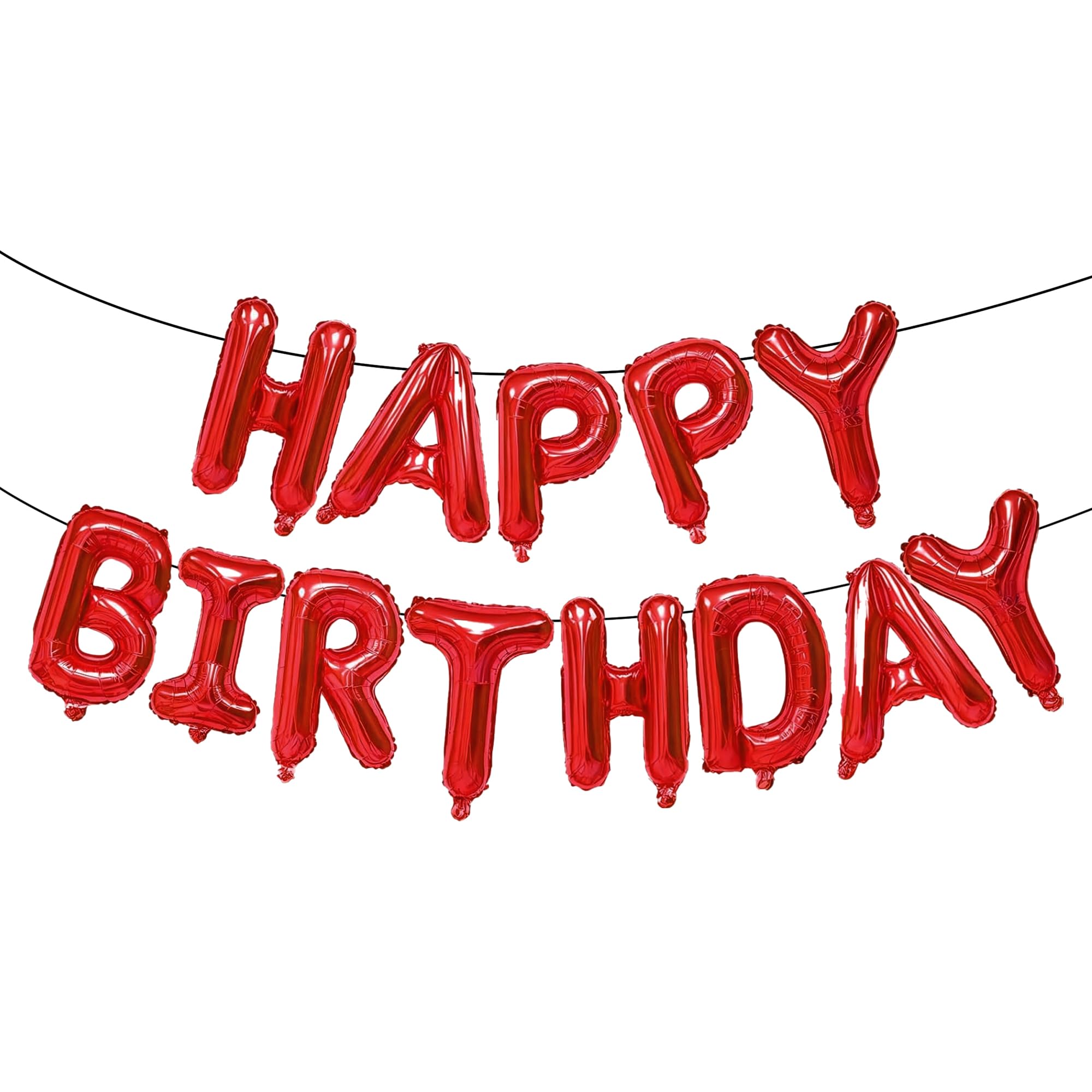 Photo 1 of 13pcs Red Happy Birthday Balloons Banner Birthday Party Decorations Boys Signs Supplies for Kids
