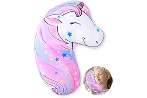 FIODAY Seat Belt Cover Pad for Kids Unicorn Seatbelt Pillow Soft Seat Belt Cover Car Pillow Toddler Travel Seat Strap Pad Neck Support for Girls Boys, Pink