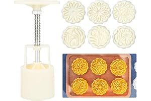 Mooncake Cookie Cookie Stamp Mold Set 50G with 6 Stamps 3D Round Flower mooncake Mold Baking Accessories Cookie Press Set DIY