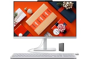 Lenovo IdeaCentre Everyday Tasks 24" Full HD All-in-One Desktop Computer • Lifetime Office 365 for The Web • Intel 4-Cores • 512GB External and 256GB SSD • 8GB RAM • Wired Keyboard and Mouse • Win11