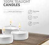 delka Unscented White Tea Lights 8 Hour Burn Time Pack of 100 view 5
