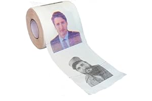 Justin Trudeau Toilet Paper Roll, Funny Political Novelty Gag Gift, Bathroom Tissue, Joke with Image Printed on Every Sheet, 
