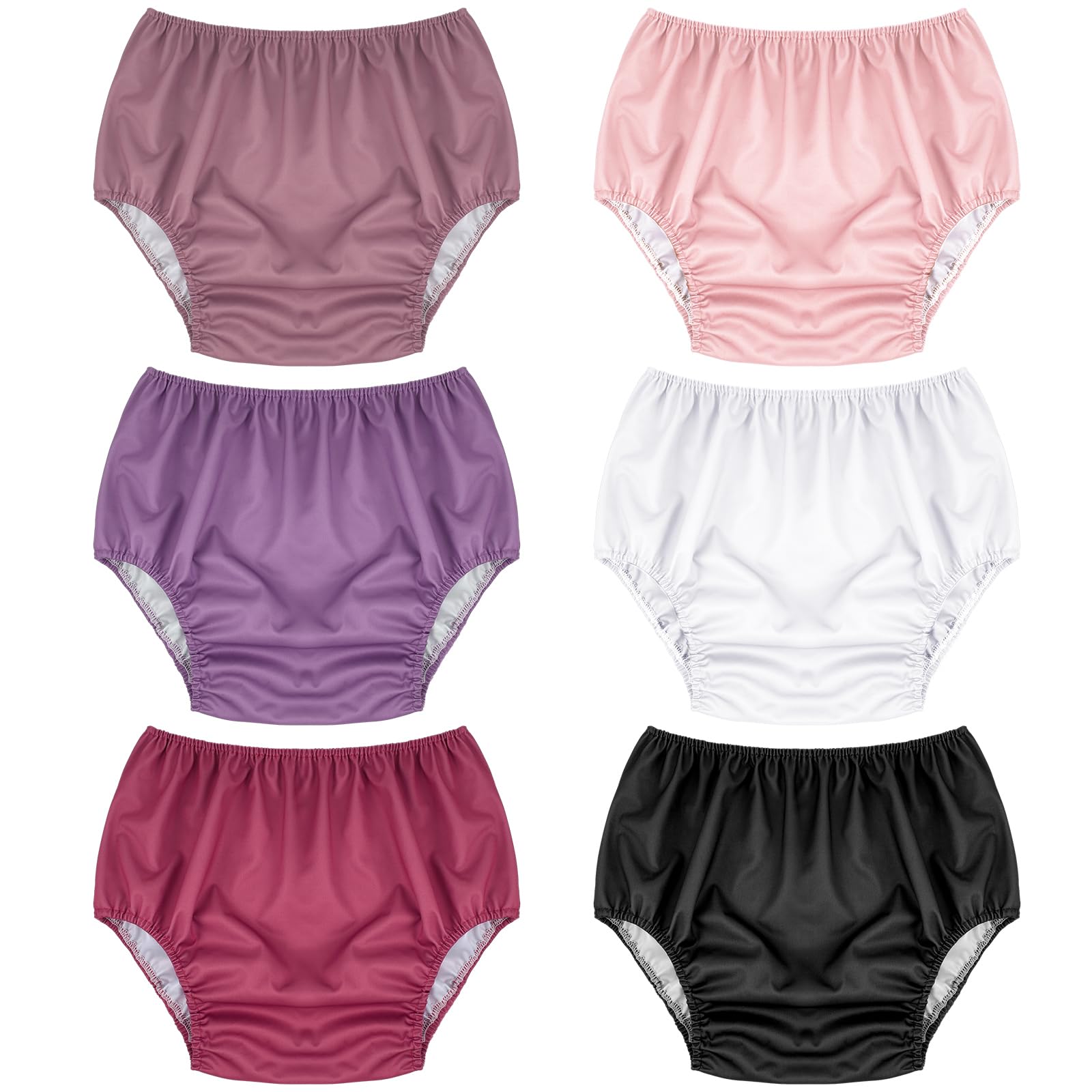 Photo 1 of Breathffy 6 Pcs Adult Leakproof Incontinence Underwear for Women Men Pull on Cover Pant Washable Underpants Reusable Plastic Diaper Covers for Disabled, Elderly, Postpartum (Assorted Color,Medium)