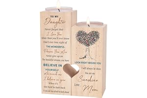 LUCKYYDS Daughter Gift from Mom - to My Daughter Candle Holders,Daughter Gifts for Mothers Day,Daughter Birthday Gifts,Idea Daughter Gifts for Christmas Mother's Day Graduation Wedding Gifts