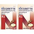 Nicorette Nicotine Gum Stop Smoking Aid, 4 mg, Cinnamon Surge Flavor - 2x100 Count