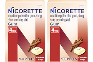 Nicorette Nicotine Gum Stop Smoking Aid, 4 mg, Cinnamon Surge Flavor - 2x100 Count