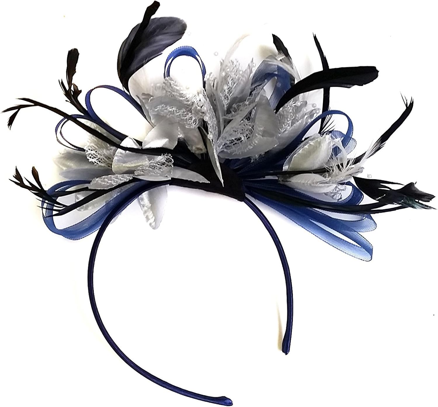 navy and silver wedding hats