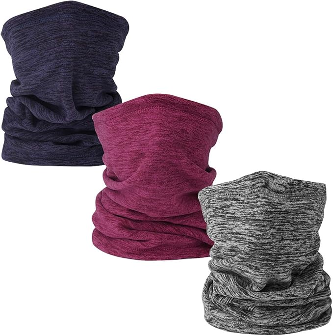 Neck Gaiters for Men, Hicdaw 3PCS Neck Gaiter Winter Fleece Face Cover