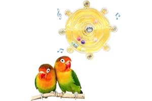 JEVND Bird Toys for Parakeets, Colorful Parakeet Toys Wheel, Interactive Spinner Rattle Parrot Toy, Cockatiel Toy for Bird Cage, Chewing Exercise for Conure, Budgies Enrichment Toys (1pc, Rondom Color)