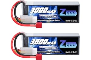 Zeee 3S Lipo Battery 3000mAh 11.1V 50C with Deans T Connector Soft Pack RC Battery for RC Airplane RC Helicopter RC Car RC Truck RC Boat UAV Drone FPV(2 Pack)