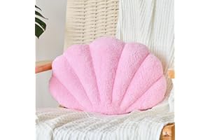 VBGYA Soft Shell Pillows, 13 Inch Pink Seashell Shaped Accent Decorative Throw Pillows, Sea Ocean Seashell Plush Throw Pillows Floor Cushion Home Decor for Couch, Bed, Office
