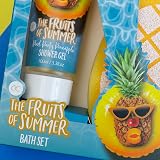 accentra Fruits of Summer Shower Gel 100ml & Pineapple Bath Sponge Gift Set view 5