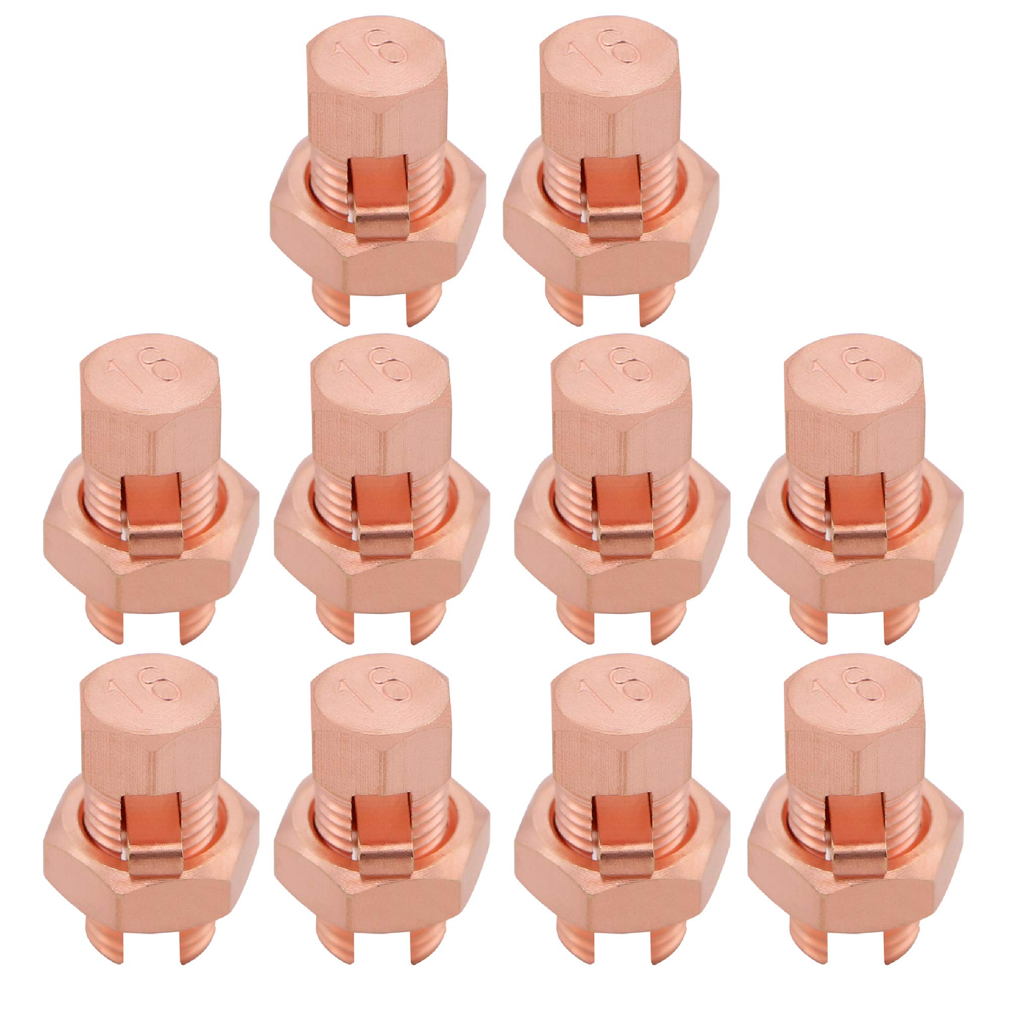 Kuejotty 10PCS Solid Copper Split Bolt