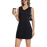 Vomidia Summer Dresses for Women 2026 V Neck Casual Beach Vacation Sleeveless Sundress with Split