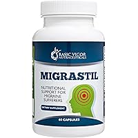 Migrastil Migraine Relief Capsules (60 Capsules) - Natural Vegetarian Migraine Supplement with Magnesium, Taurine…